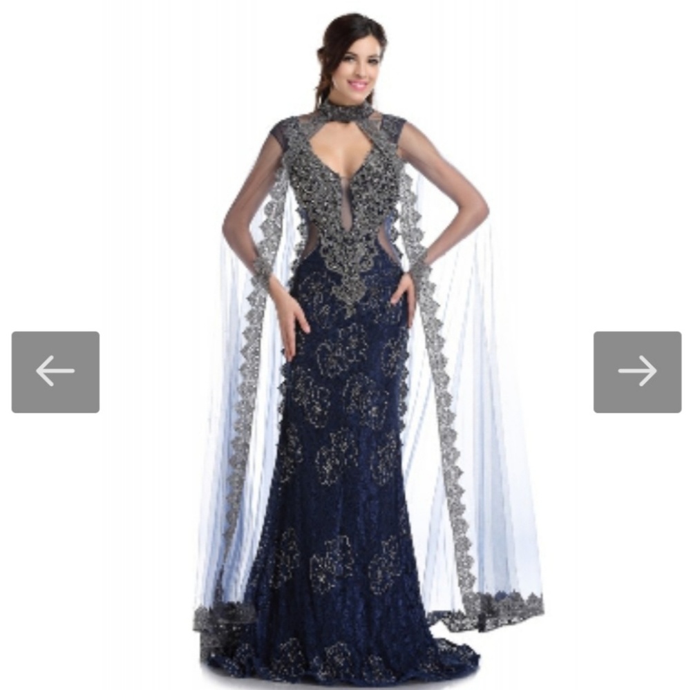 Navy blue evening gown